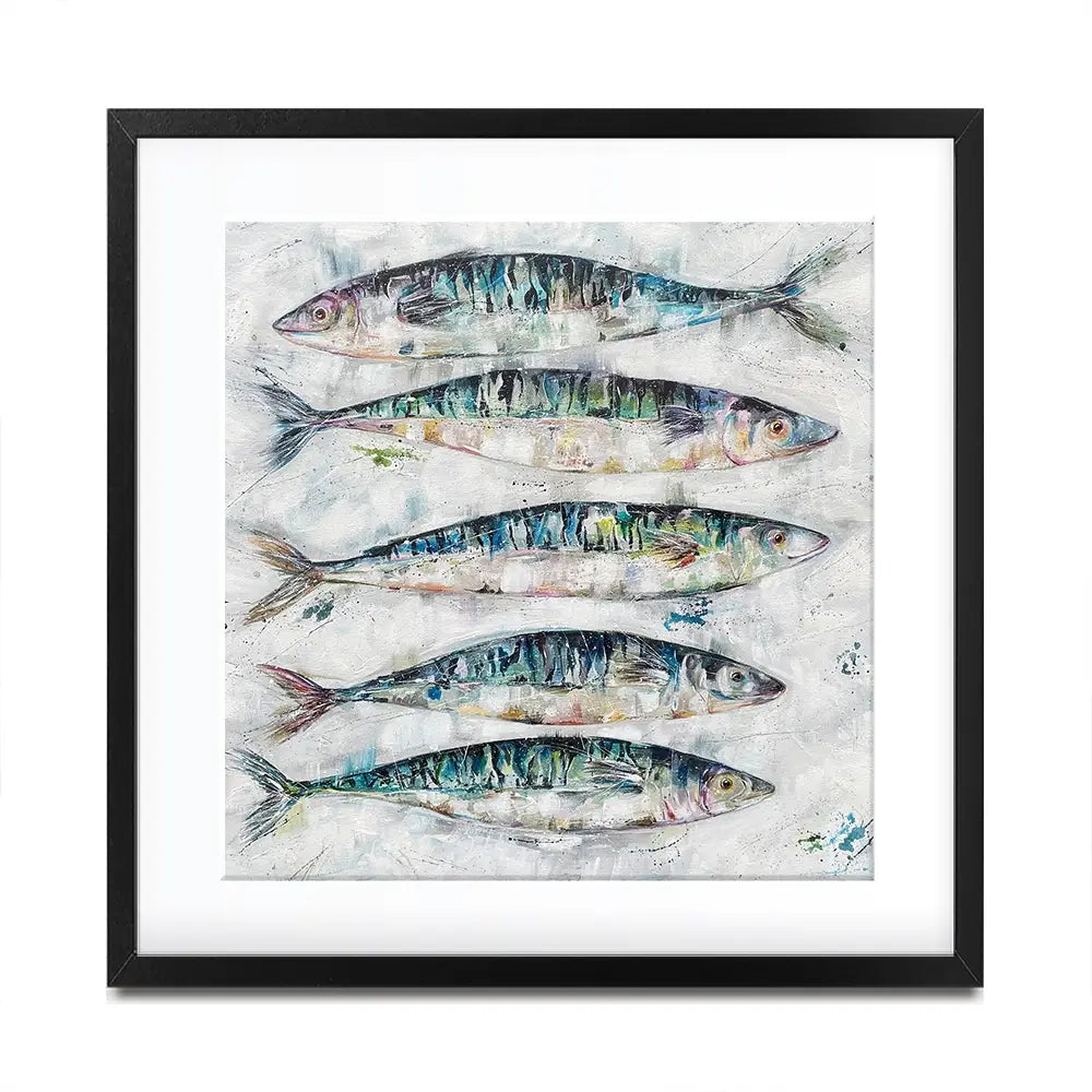 5 Fish Square Framed Art Print 5 Fish Square Framed Art Print wall art product Nicola Jane Rowles