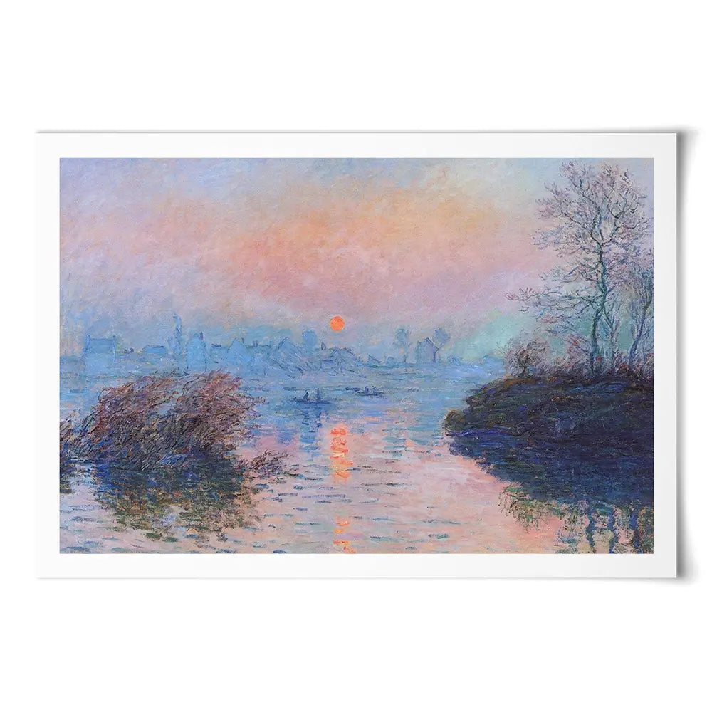 Sunset On The Seine At Lavacourt Winter Effect Art Print