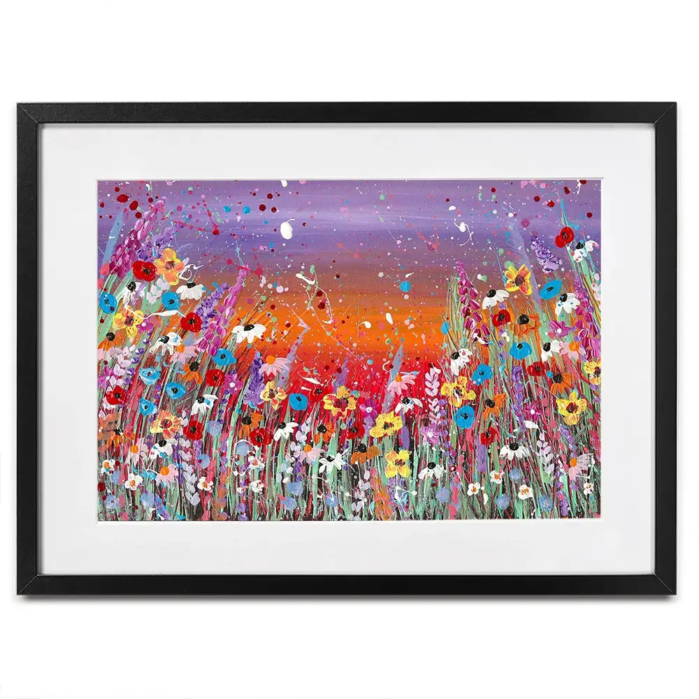 Sunset Splashing Framed Art Print