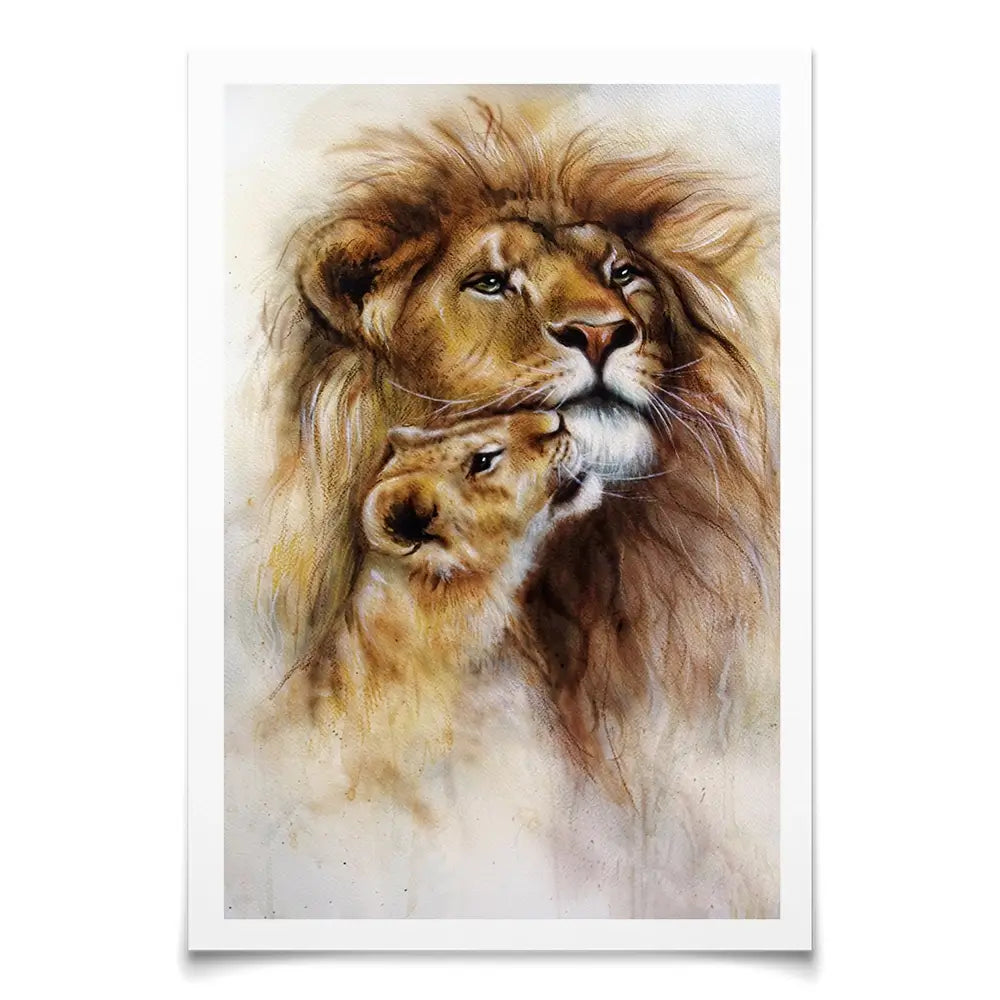 A Lions Love Art Print A Lions Love Art Print wall art product Jozef Klopacka / Shutterstock