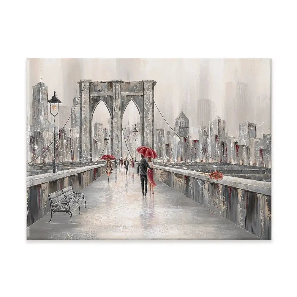 A Walk On Brooklyn Bridge Canvas Print A Walk On Brooklyn Bridge Canvas Print wall art product Isabella Karolewicz