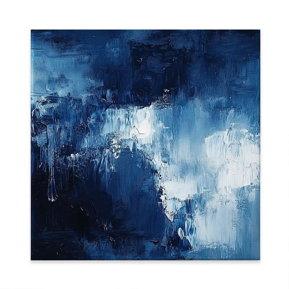 Abstract Blue Square Canvas Print Abstract Blue Square Canvas Print wall art product Tanya Ocean