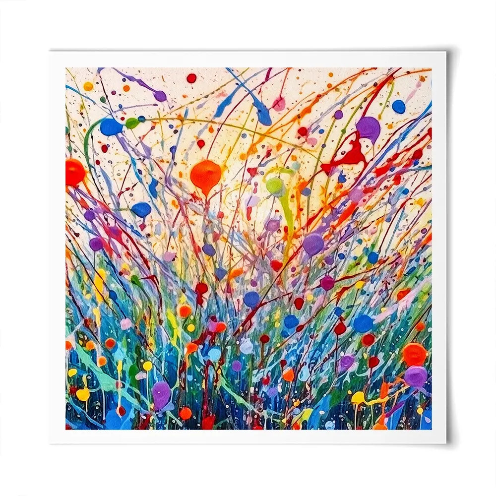 Abstract Meadow Flowers Square Art Print Abstract Meadow Flowers Square Art Print wall art product Lena Owens - Independent
