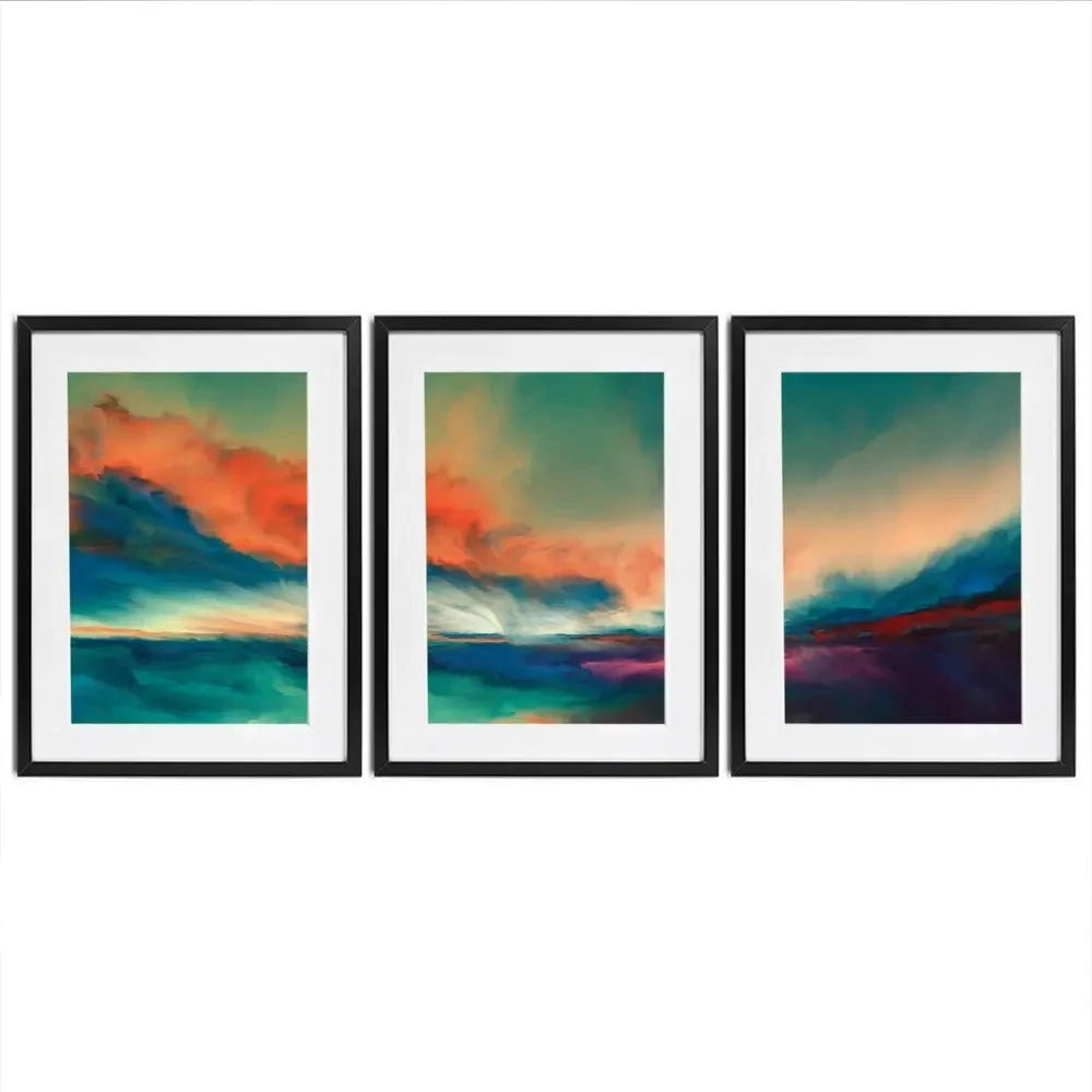 Abstract Sunset Framed Art Print Trio Abstract Sunset Framed Art Print Trio wall art product agsandrew / Shutterstock