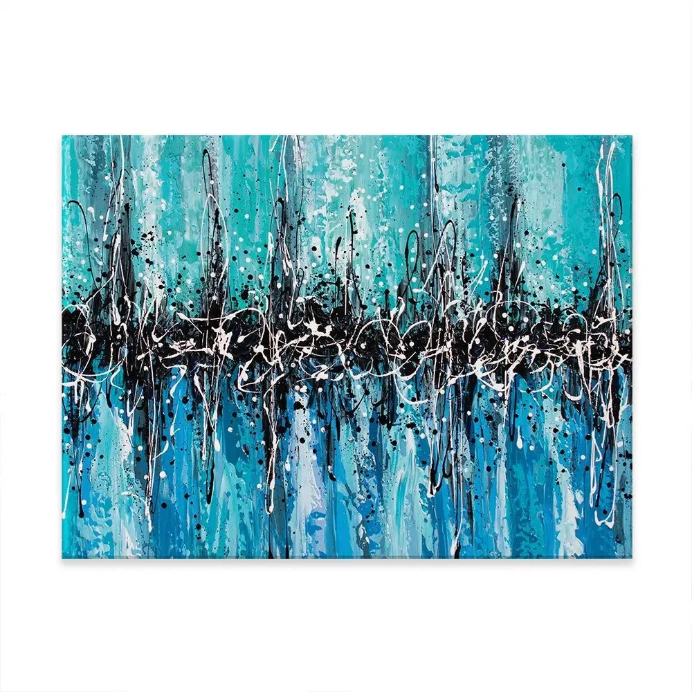 Abstract Teal Canvas Print Abstract Teal Canvas Print wall art product Olga Tkachyk