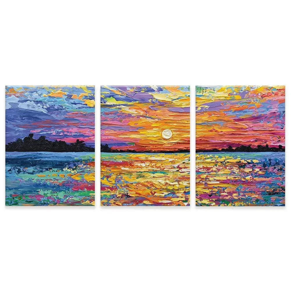 All Encompassing Sunset Trio Canvas Print All Encompassing Sunset Trio Canvas Print wall art product Olga Tkachyk