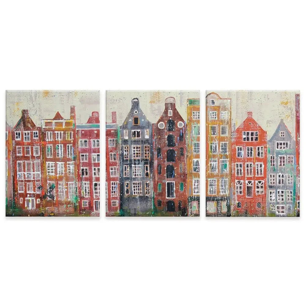 Amsterdam Damrak Trio Canvas Print Amsterdam Damrak Trio Canvas Print | Trio Canvas Art wall art product Studio Paint-Ing