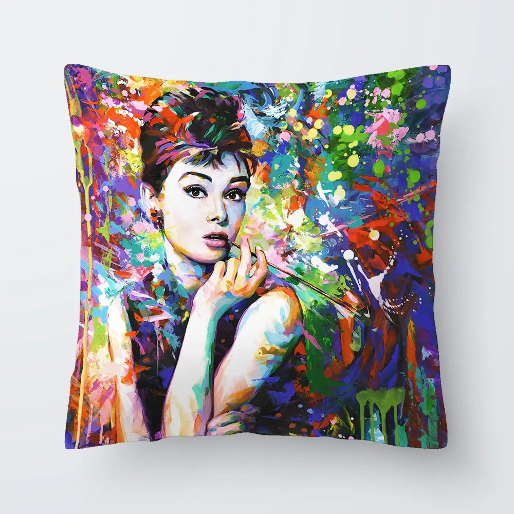Audrey Hepburn Cushion Audrey Hepburn Cushion wall art product Leon Devenice