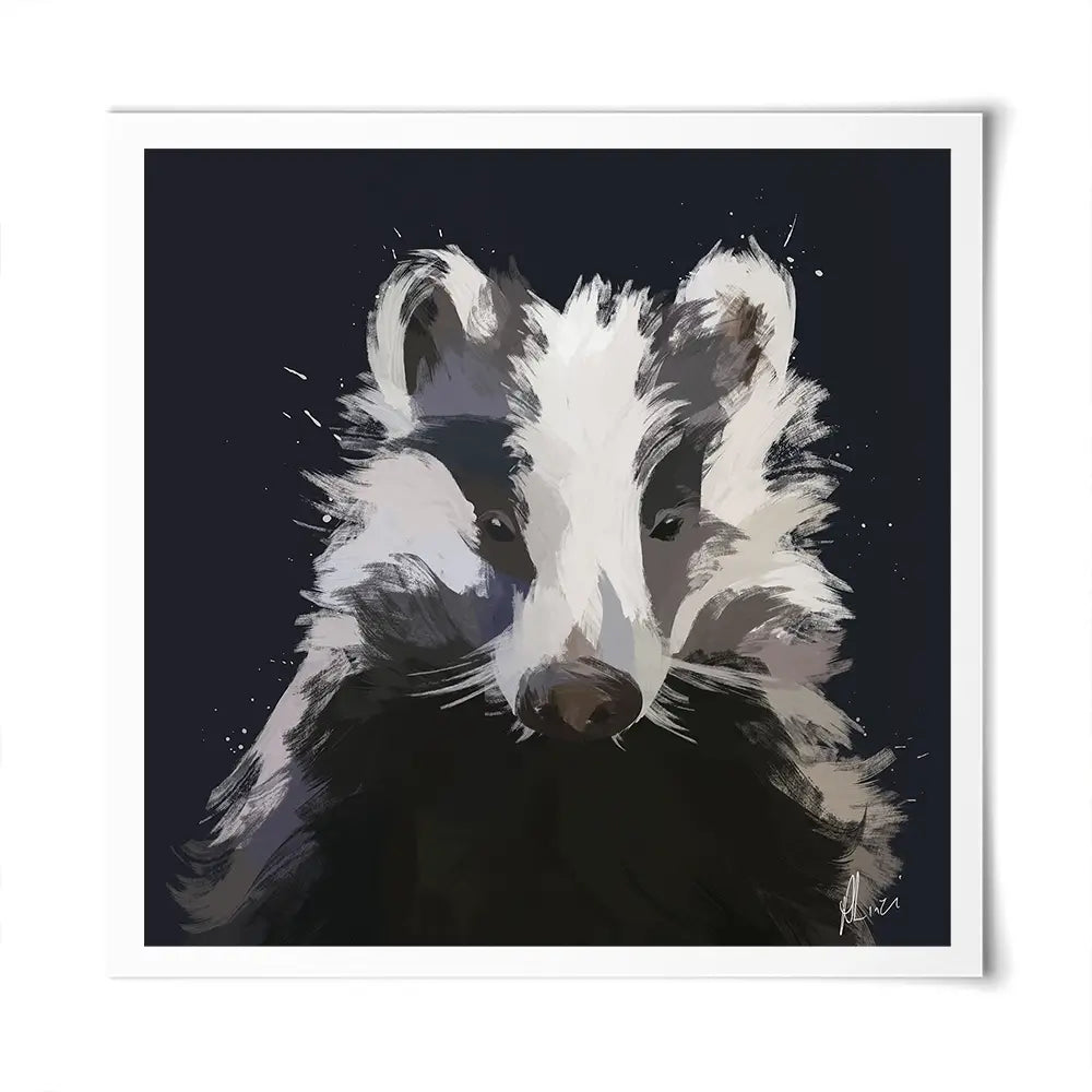 Badger Square Art Print Badger Square Art Print wall art product Aimee Linzi
