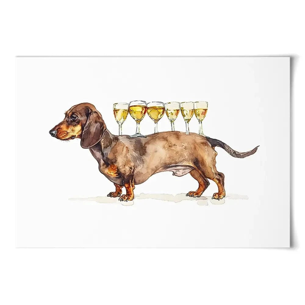 Balancing Dachshund Art Print Balancing Dachshund Art Print wall art product Art Print Shop