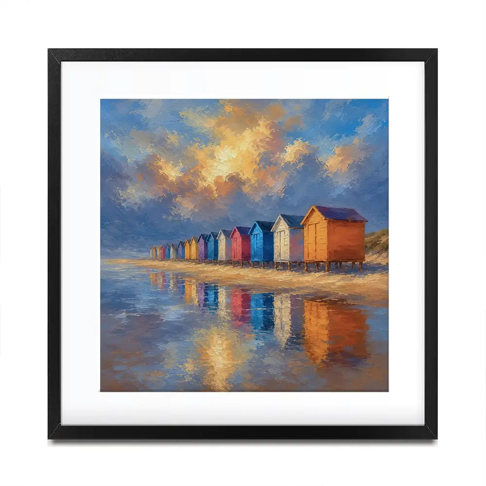 Beach Hut Love Square Framed Art Print Beach Hut Love Square Framed Art Print wall art product David Alexander Elder
