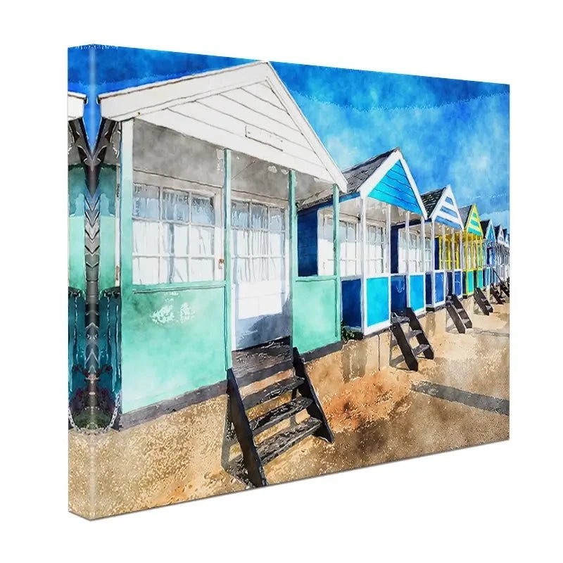 Beach Huts Canvas Print Beach Huts Canvas Print wall art product Helen Hotson / Shutterstock
