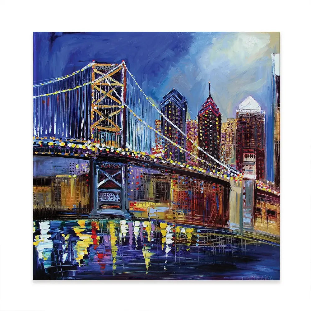 Benjamin Franklin Bridge Canvas Print Benjamin Franklin Bridge Canvas Print wall art product Ekaterina Ermilkina