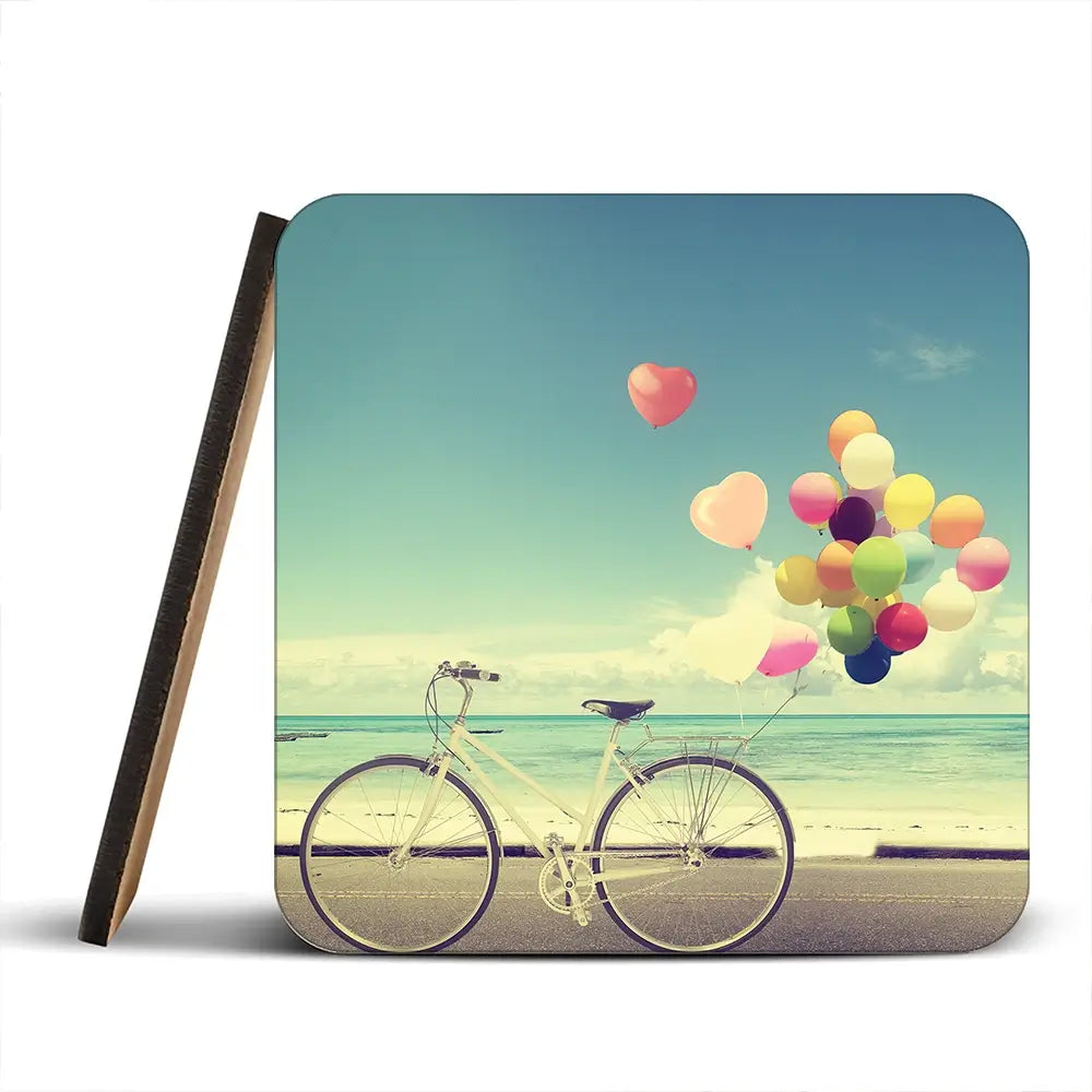 Bicycle And Balloons Coaster Set Bicycle And Balloons Coaster Set wall art product jakkapan / Shutterstock