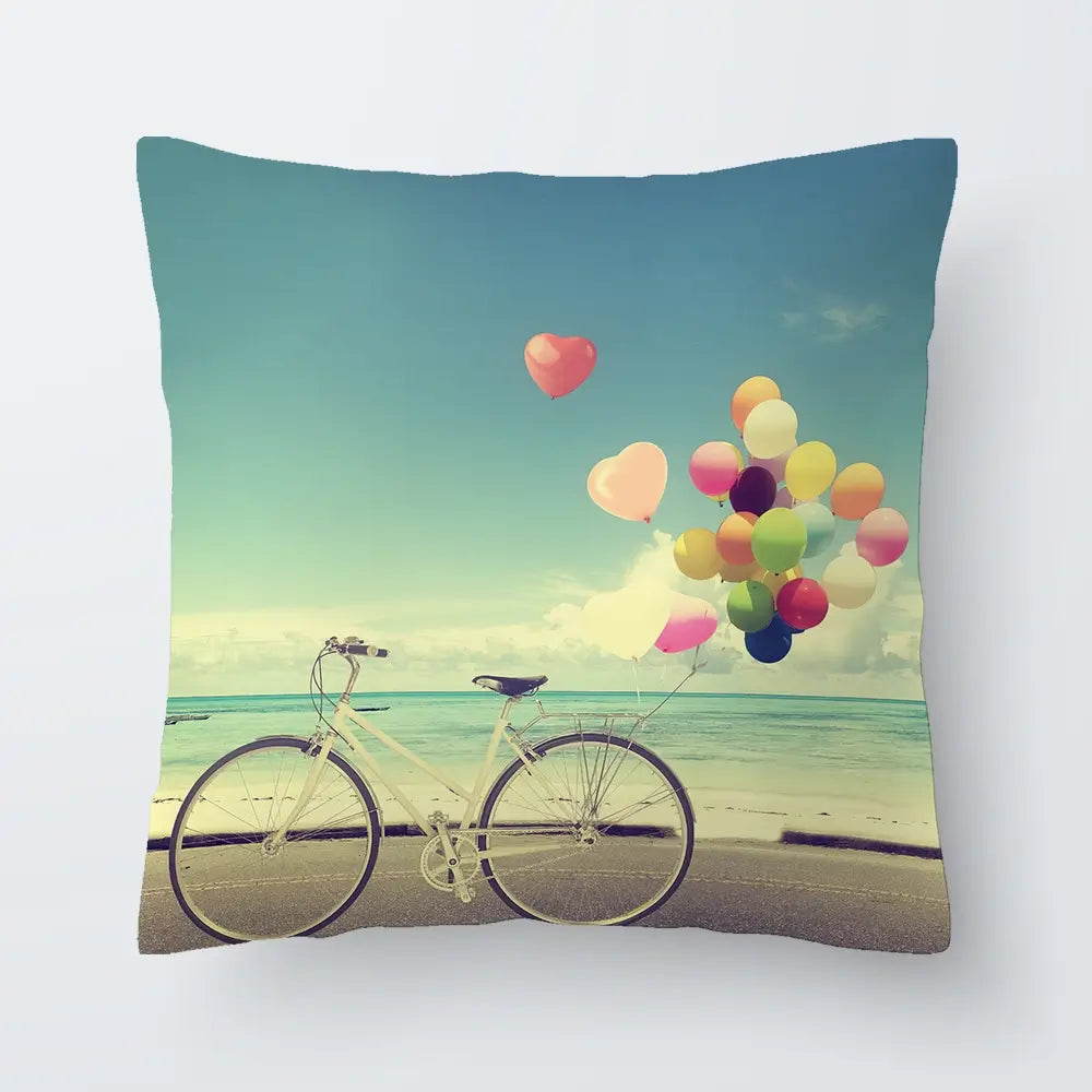 Bicycle And Balloons Cushion Bicycle And Balloons Cushion wall art product jakkapan / Shutterstock