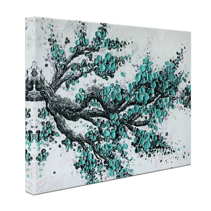 Big Bloom Turquoise Canvas Print Big Bloom Turquoise Canvas Print wall art product Nada Khatib