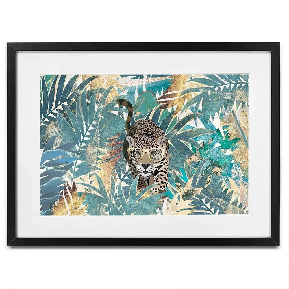 Big Cat Creeping Landscape Framed Art Print Big Cat Creeping Landscape Framed Art Print wall art product Sarah Manovski