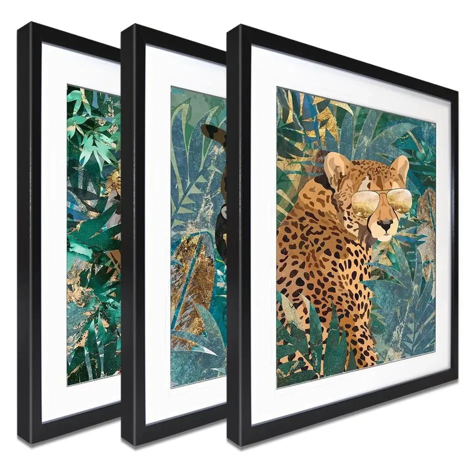 Big Cats Framed Art Print Trio Big Cats Framed Art Print Trio wall art product Sarah Manovski