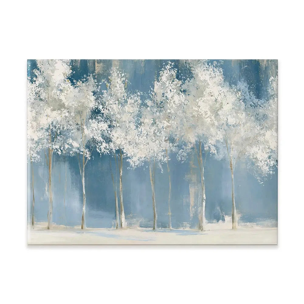 Birch Grove In Frost Canvas Print Birch Grove In Frost Canvas Print wall art product Chromatic Storm Studio