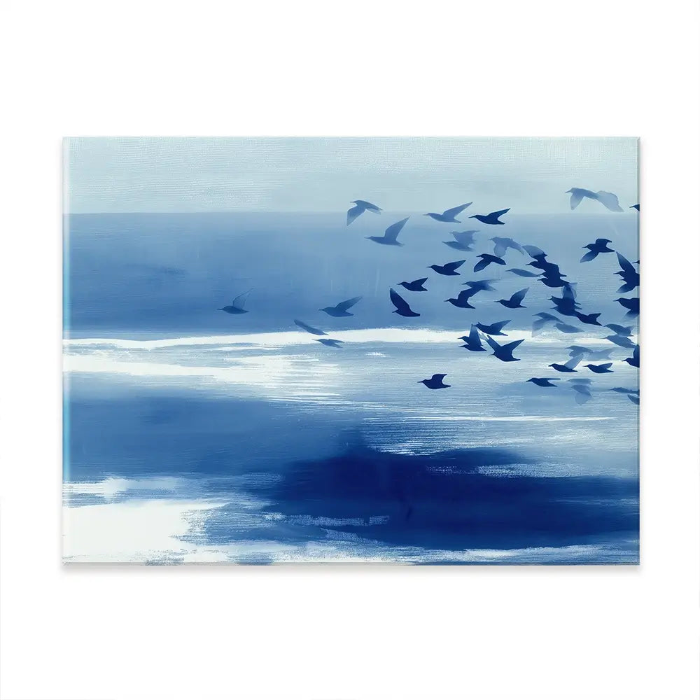 Birds In Blue Wind Canvas Print Birds In Blue Wind Canvas Print wall art product Chromatic Storm Studio