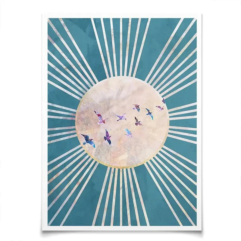 Birds Sun Boho Art Print Birds Sun Boho Art Print wall art product Sarah Manovski