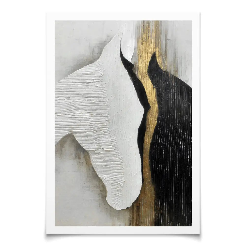 Black And White Horses Art Print Black And White Horses Art Print wall art product LSR Design Studio - Independent