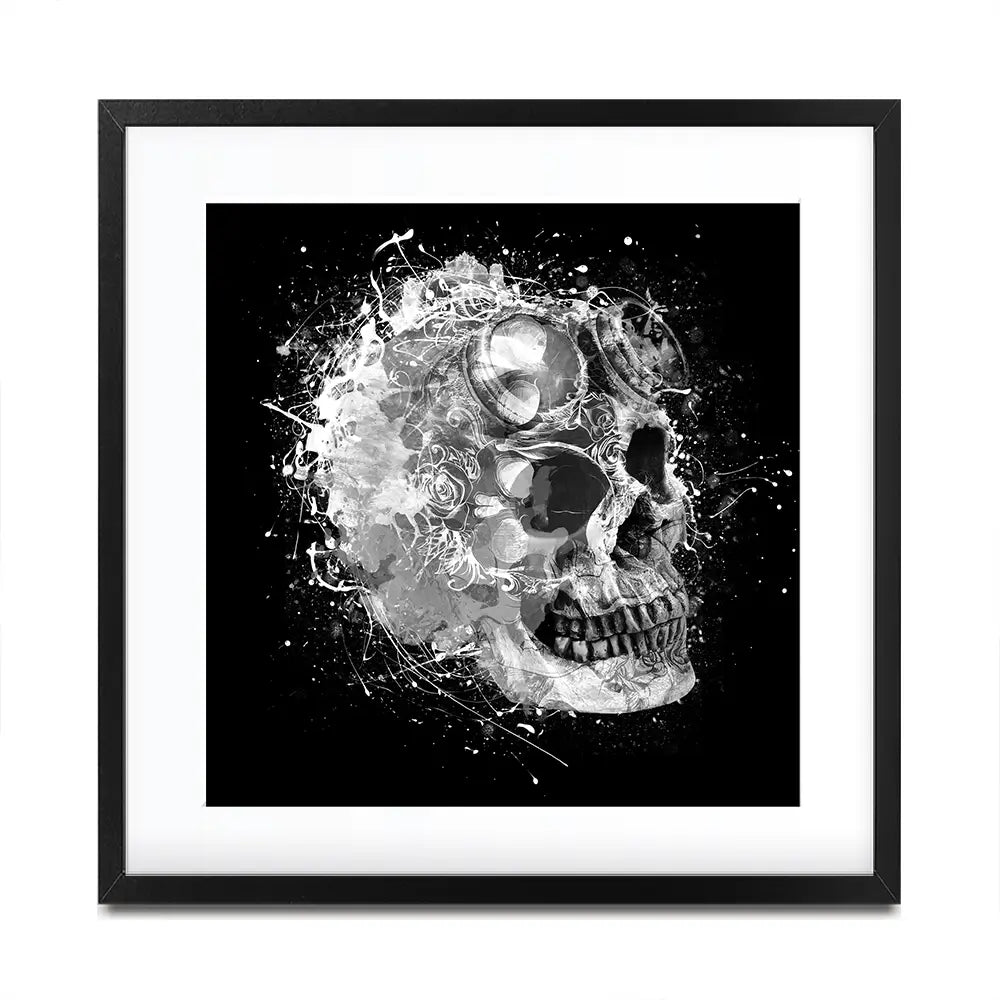 Black And White Skull Square Framed Art Print Black And White Skull Square Framed Art Print wall art product Aimee Linzi