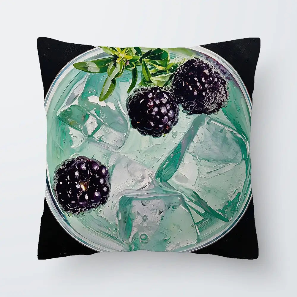 Blackberry And Elderflower Spritz Cocktail Cushion Blackberry And Elderflower Spritz Cocktail Cushion wall art product David Alexander Elder