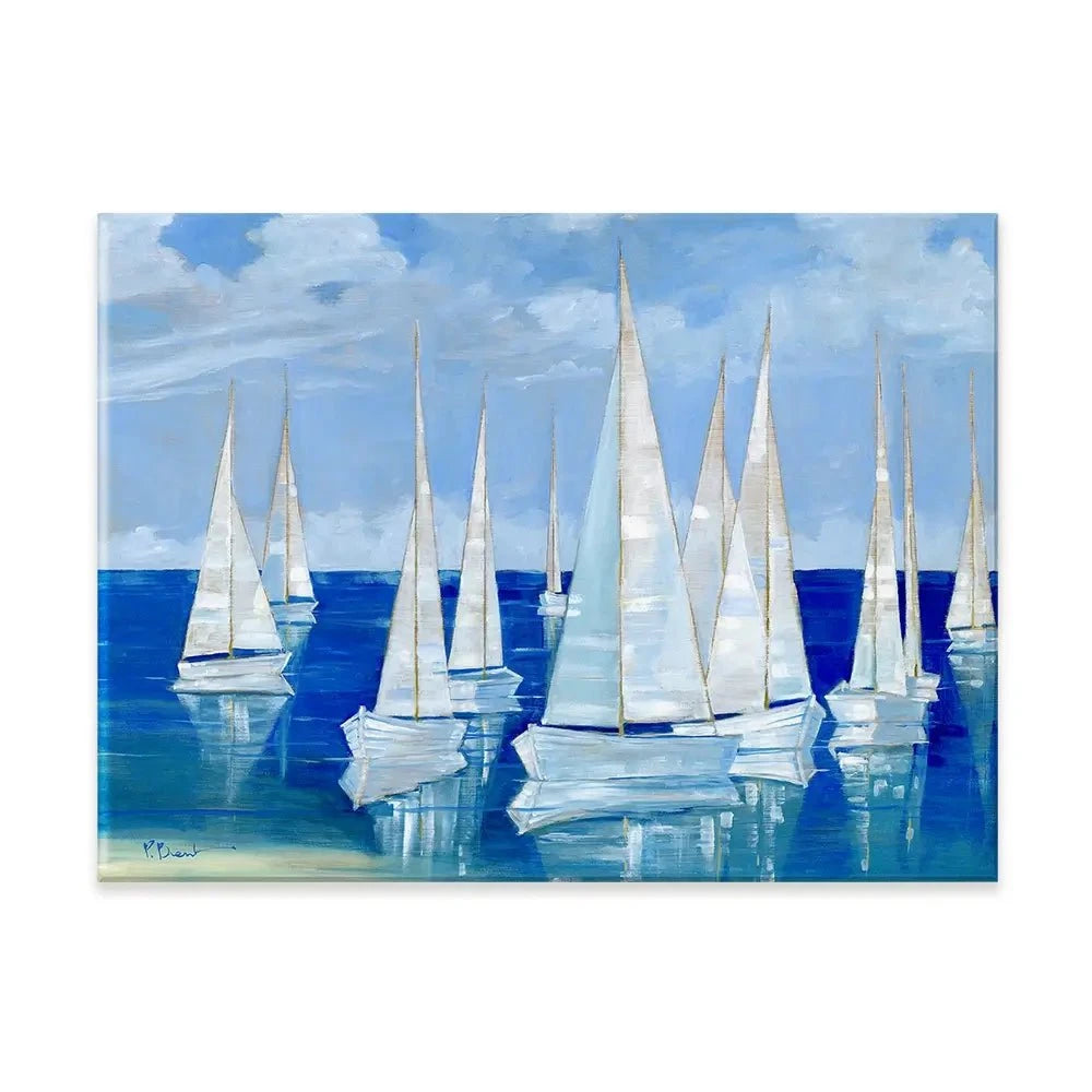 Blanco Beach Sailboats Canvas Print Blanco Beach Sailboats Canvas Print wall art product Paul Brent - Independent