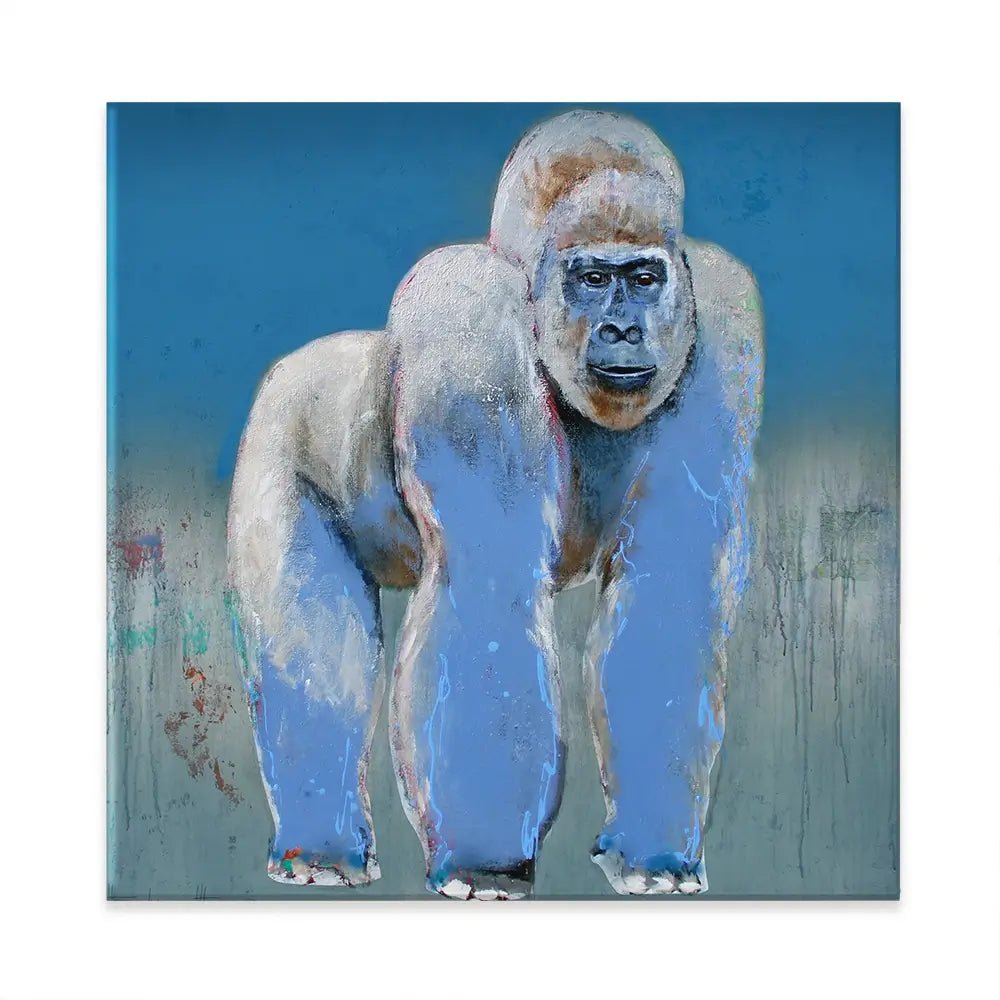 Bleu Monkey Square Canvas Print Bleu Monkey Square Canvas Print wall art product Studio Paint-Ing