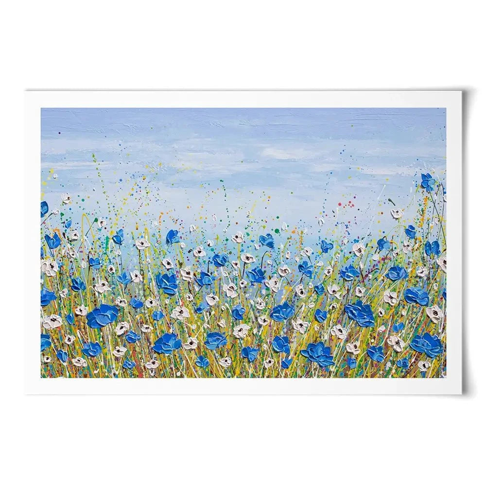 Blue And White Flowers Art Print Blue And White Flowers Art Print wall art product Olga Tkachyk