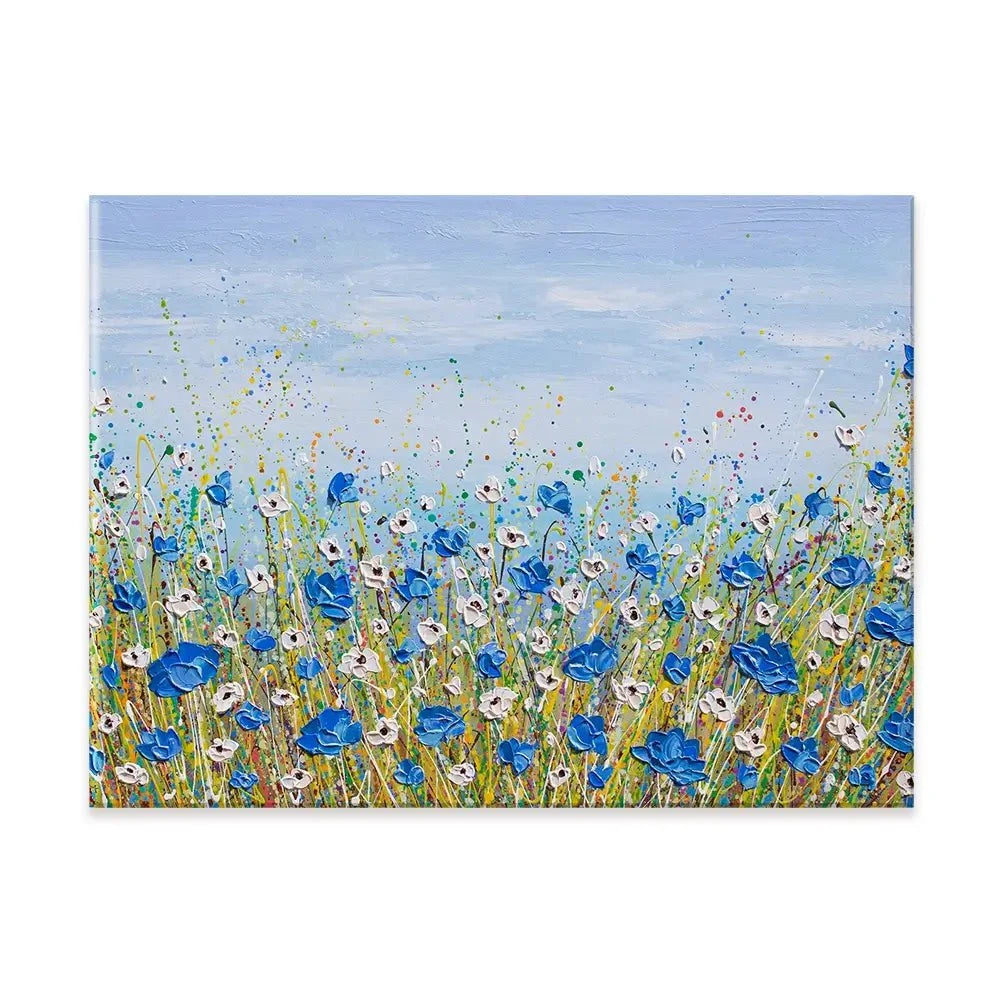 Blue And White Flowers Canvas Print Blue And White Flowers Canvas Print wall art product Olga Tkachyk