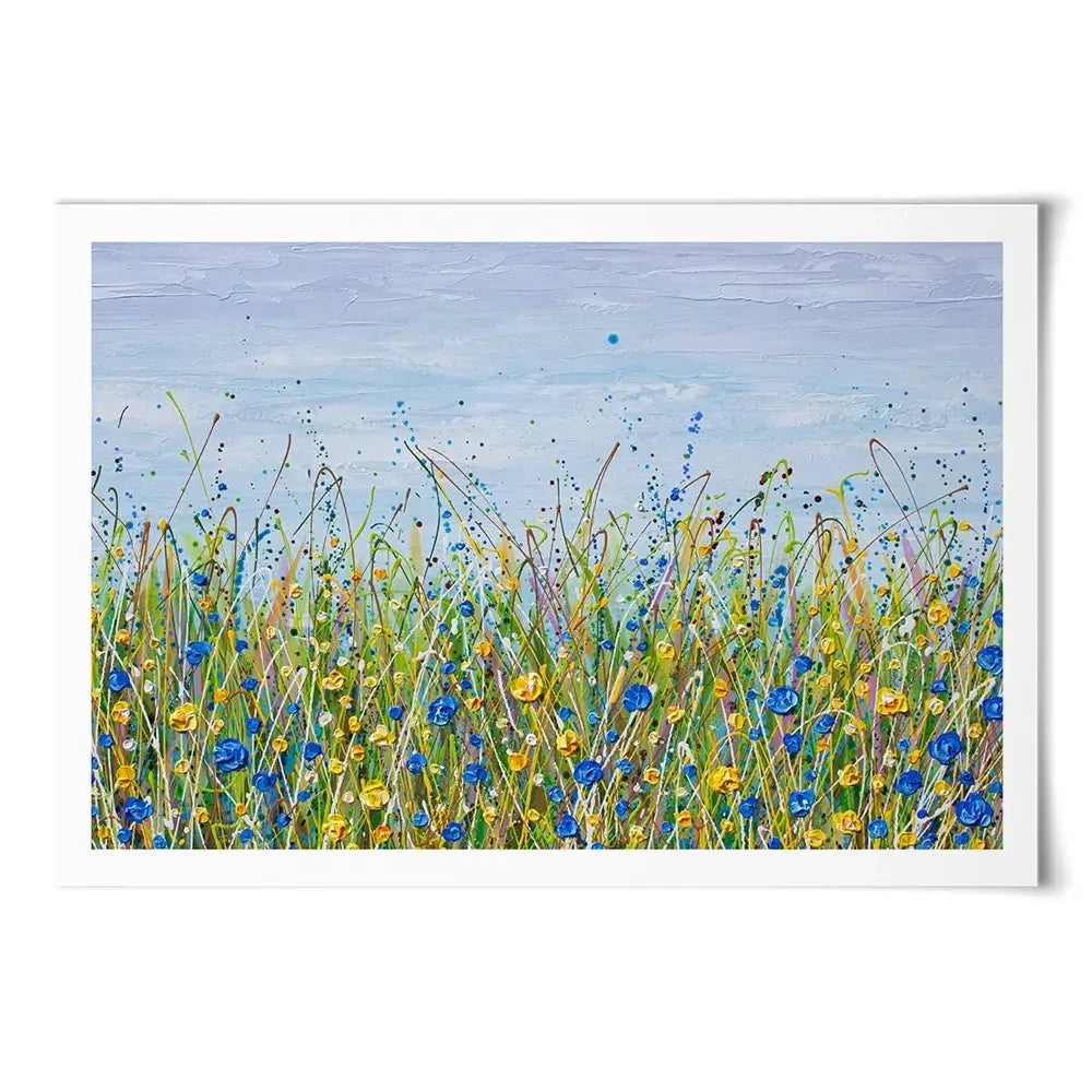 Blue And Yellow Wildflowers Art Print Blue And Yellow Wildflowers Art Print wall art product Olga Tkachyk