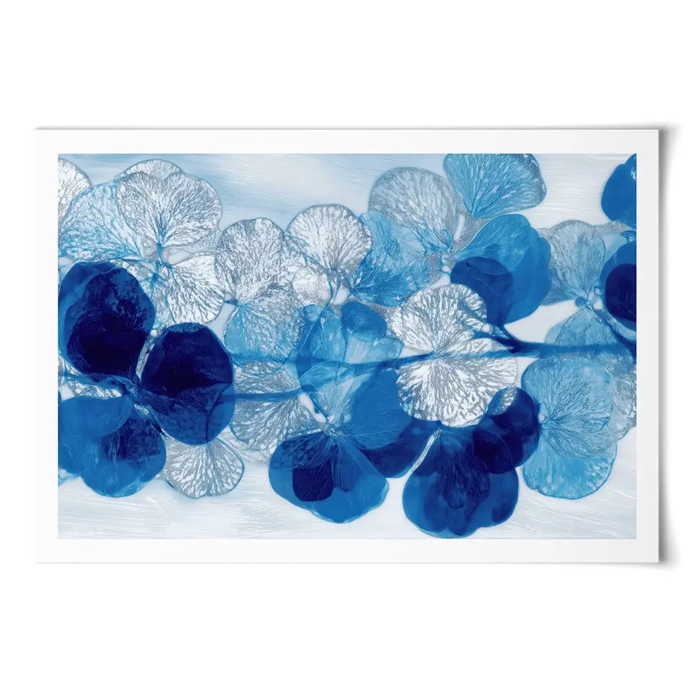 Blue Botanical Pattern Art Print Blue Botanical Pattern Art Print wall art product Chromatic Storm Studio