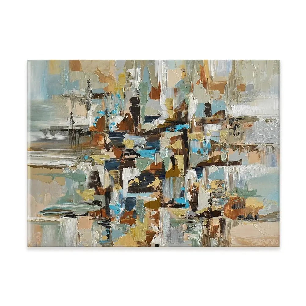 Blue Brown Abstract Canvas Print Blue Brown Abstract Canvas Print wall art product Olga Tkachyk