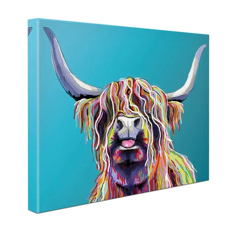 Blue Cheeky Cow Canvas Print Blue Cheeky Cow Canvas Print wall art product Independent