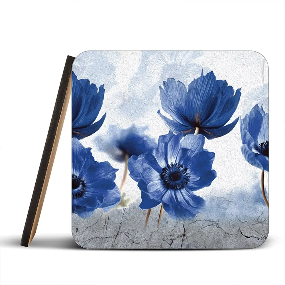 Blue Flowers Coaster Set Blue Flowers Coaster Set wall art product Creative Idea / Shutterstock