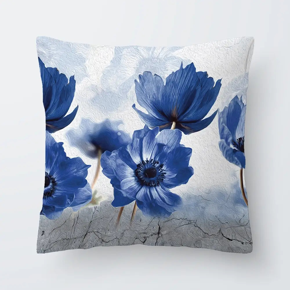 Blue Flowers Cushion Blue Flowers Cushion wall art product Creative Idea / Shutterstock