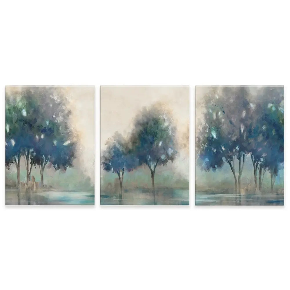 Blue Lakeside Trio Canvas Print Blue Lakeside Trio Canvas Print wall art product Carol Robinson