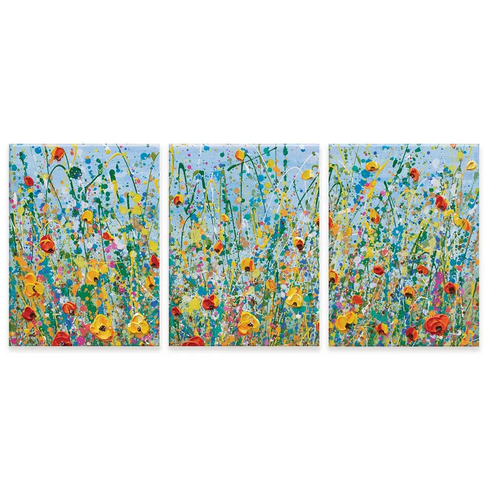 Blue Meadow Trio Canvas Print Blue Meadow Trio Canvas Print wall art product Olga Tkachyk