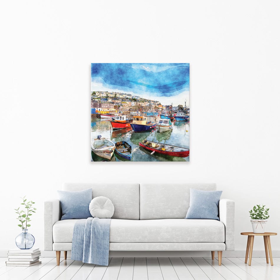 Boat Harbour Square Canvas Print Boat Harbour Square Canvas Print wall art product Helen Hotson / Shutterstock