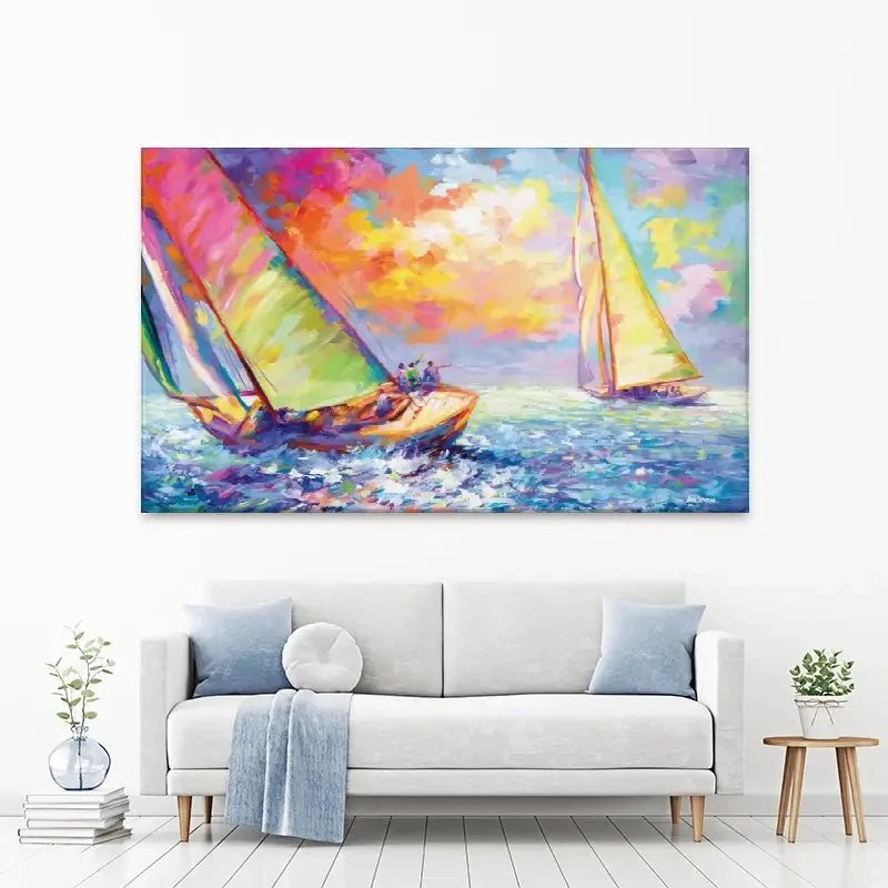 Boat Racing Canvas Print Boat Racing Canvas Print wall art product Leon Devenice