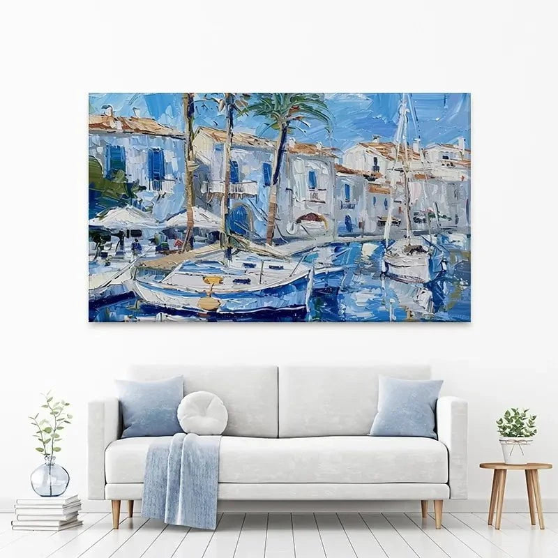 Boats In The Harbour Canvas Print Boats In The Harbour Canvas Print wall art product Elena Avanesova