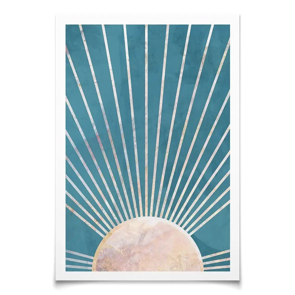 Boho Sun Blue 2 Art Print Boho Sun Blue 2 Art Print wall art product Sarah Manovski