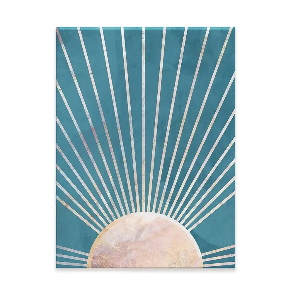 Boho Sun Blue 2 Canvas Print Boho Sun Blue 2 Canvas Print wall art product Sarah Manovski