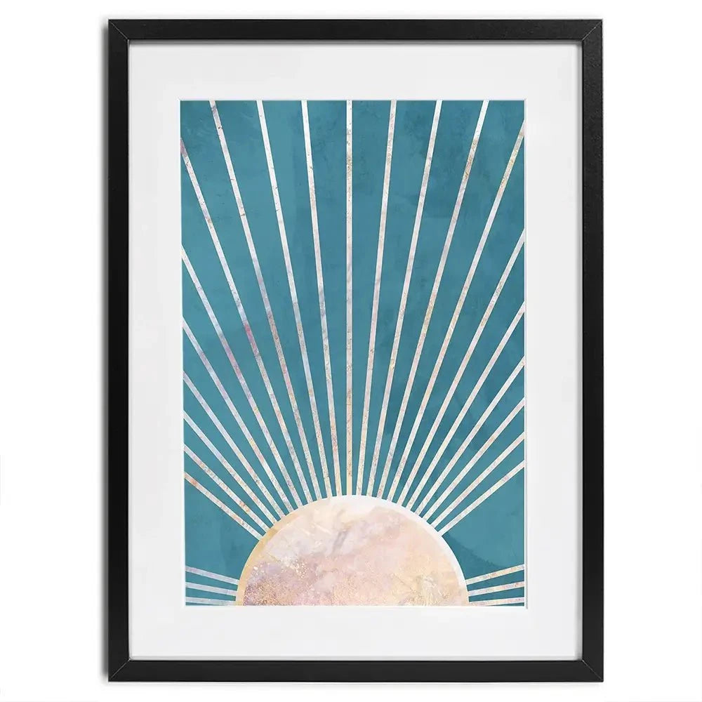 Boho Sun Blue 2 Framed Art Print Boho Sun Blue 2 Framed Art Print wall art product Sarah Manovski