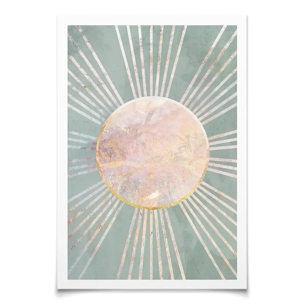 Boho Sun Pale Green 1 Art Print Boho Sun Pale Green 1 Art Print wall art product Sarah Manovski