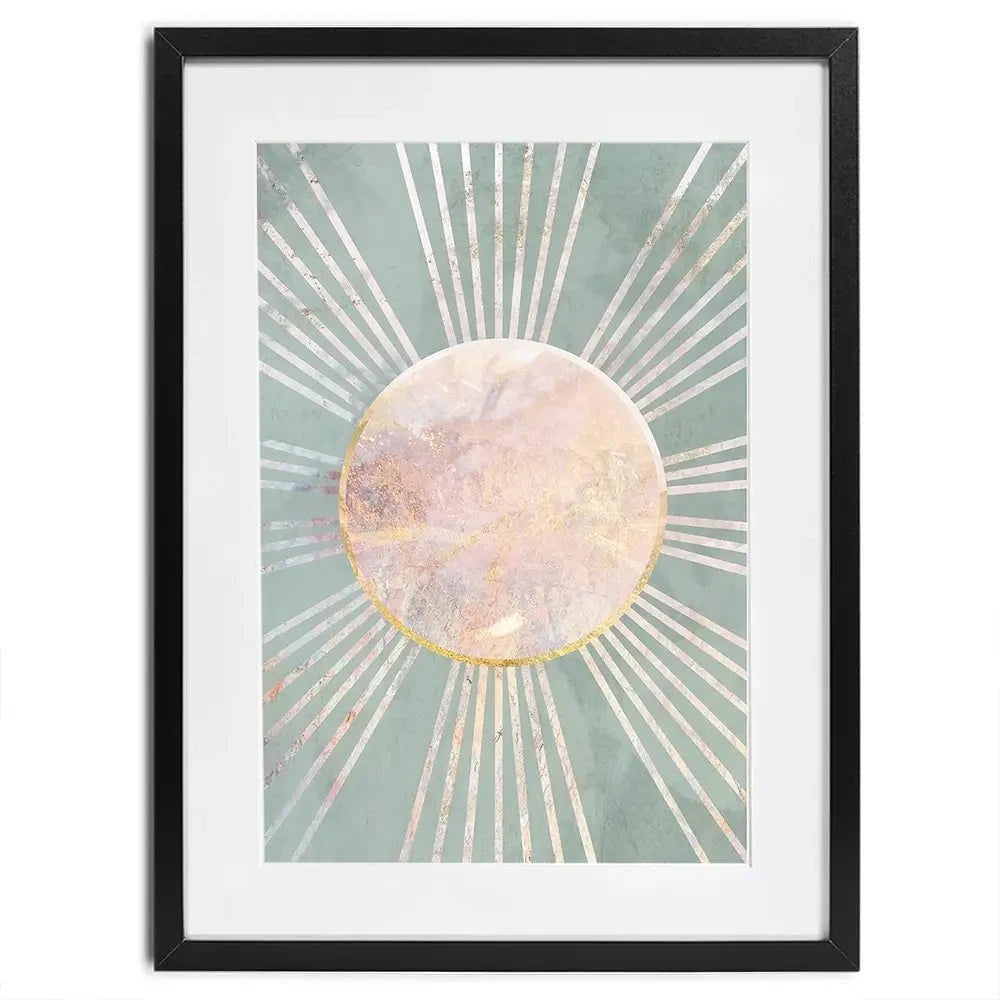 Boho Sun Pale Green 1 Framed Art Print Boho Sun Pale Green 1 Framed Art Print wall art product Sarah Manovski