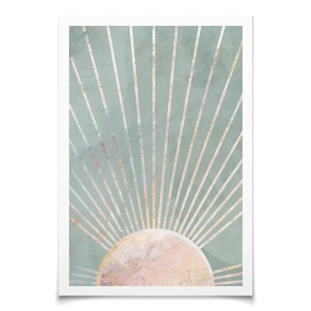 Boho Sun Pale Green 2 Art Print Boho Sun Pale Green 2 Art Print wall art product Sarah Manovski