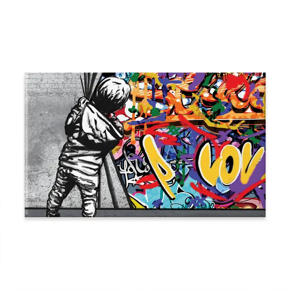 Boy Pulling Back The Curtain Oversized Canvas Print Boy Pulling Back The Curtain Oversized Canvas Print wall art product Art Print Shop